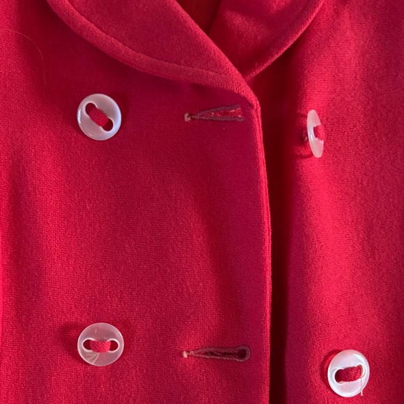 Vintage Red Double-breasted Swing Coat - Picture 3 of 10